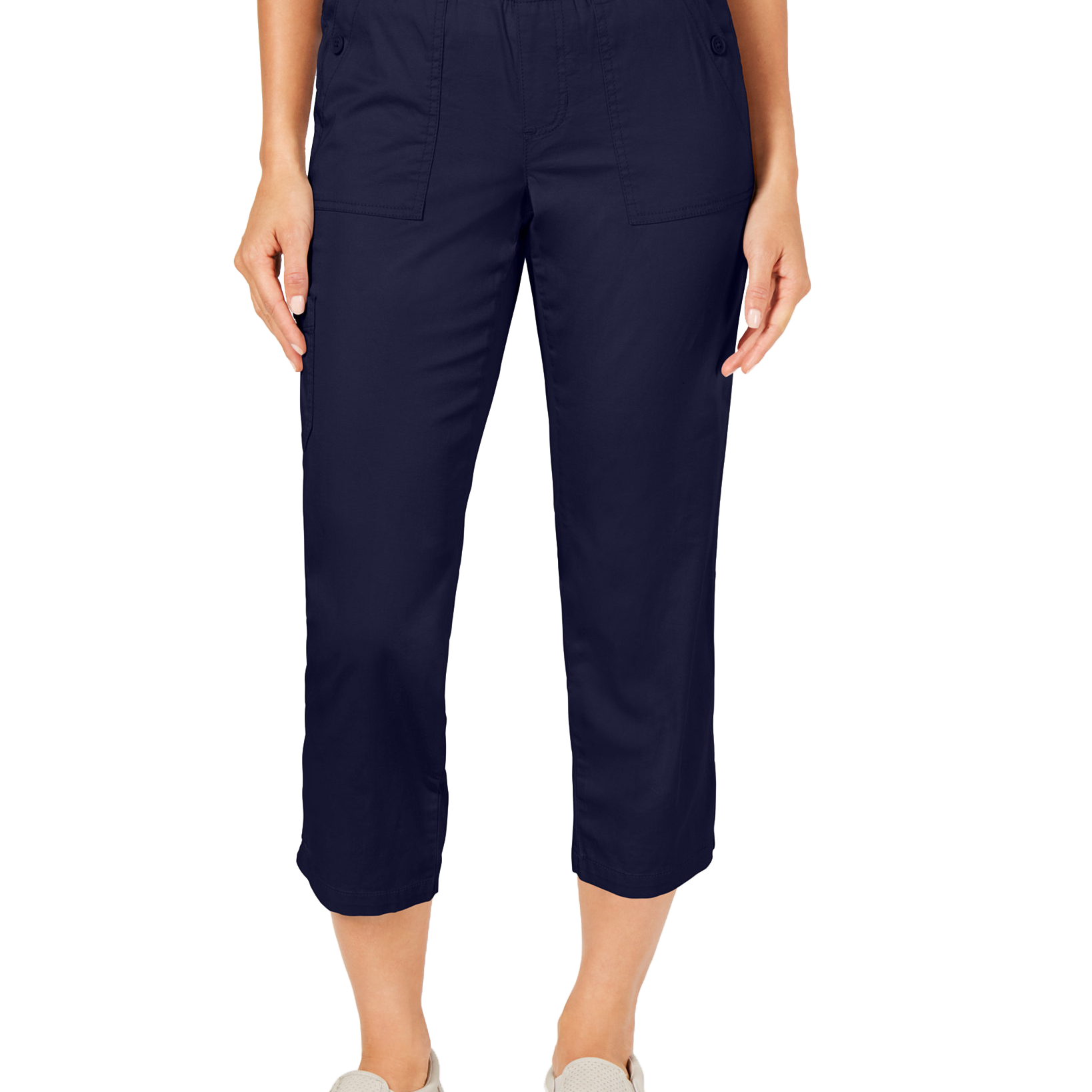 Style & Co Women Pull On Utility Capris Industrial Blue