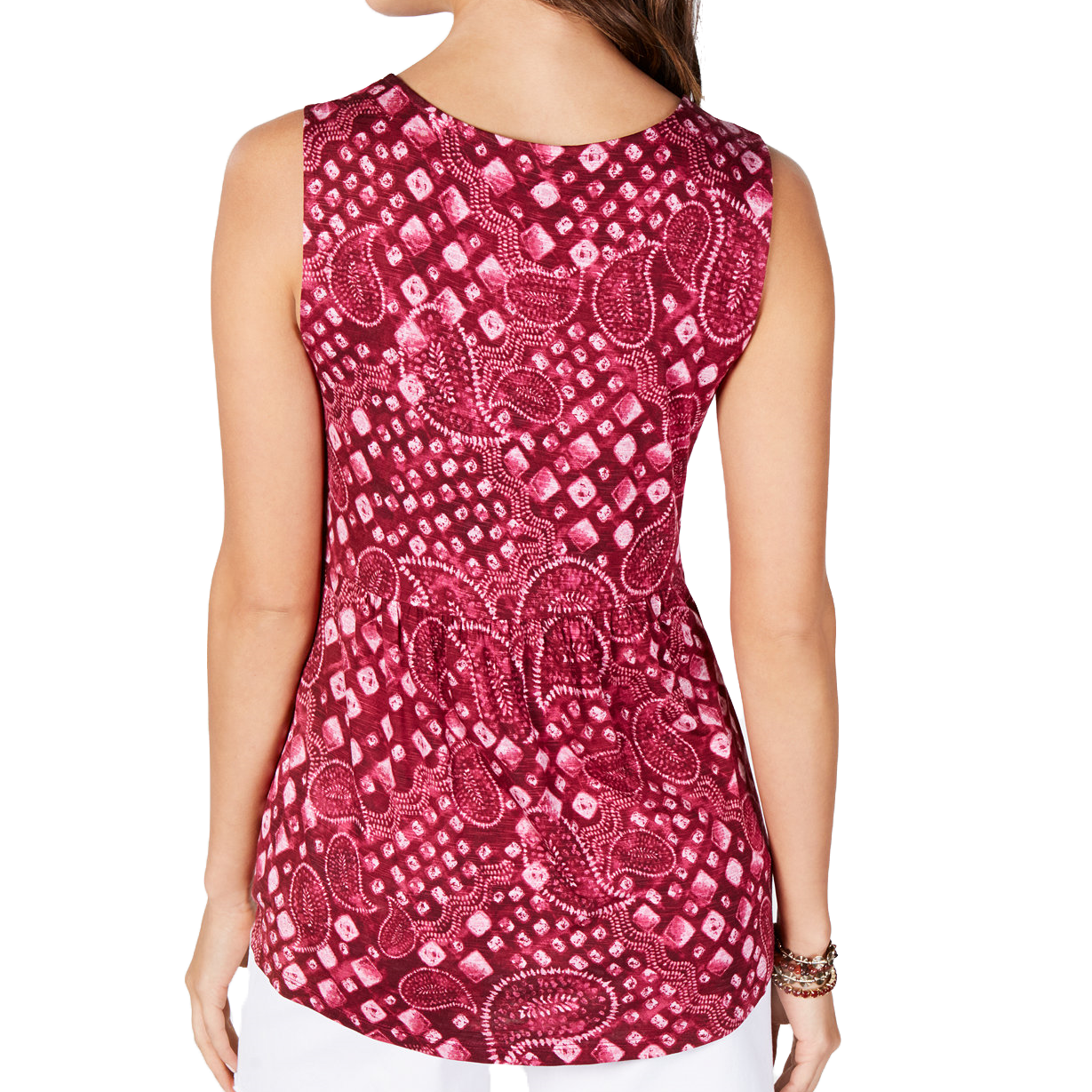 Style & Co Women Pleated V Neck Blouse