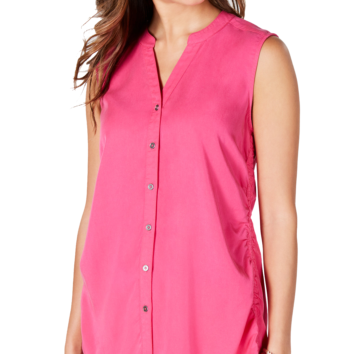 Style & Co Women Sleeveless Blouse Pink Breeze