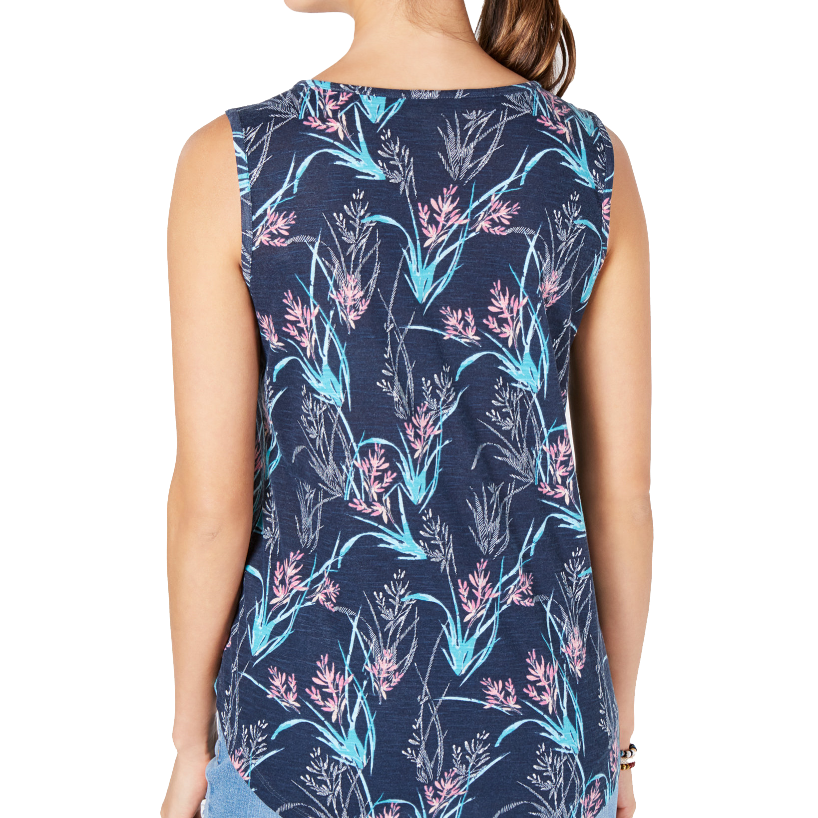 Style & Co Women Lace Up Tasseled Top