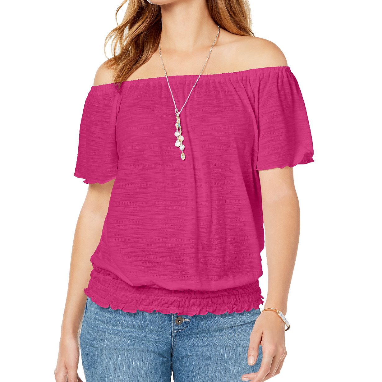 Style & Co Women Convertible Off The Shoulder Top Pink Breeze