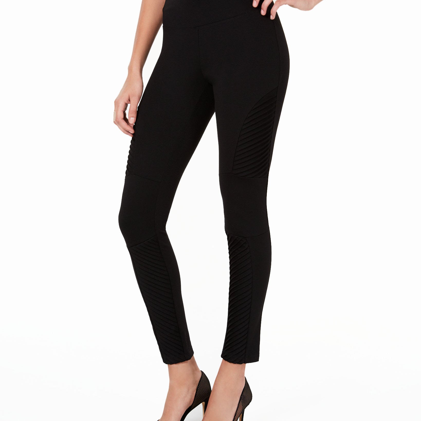 INC International Concepts Women Moto Shaping Leggings Black