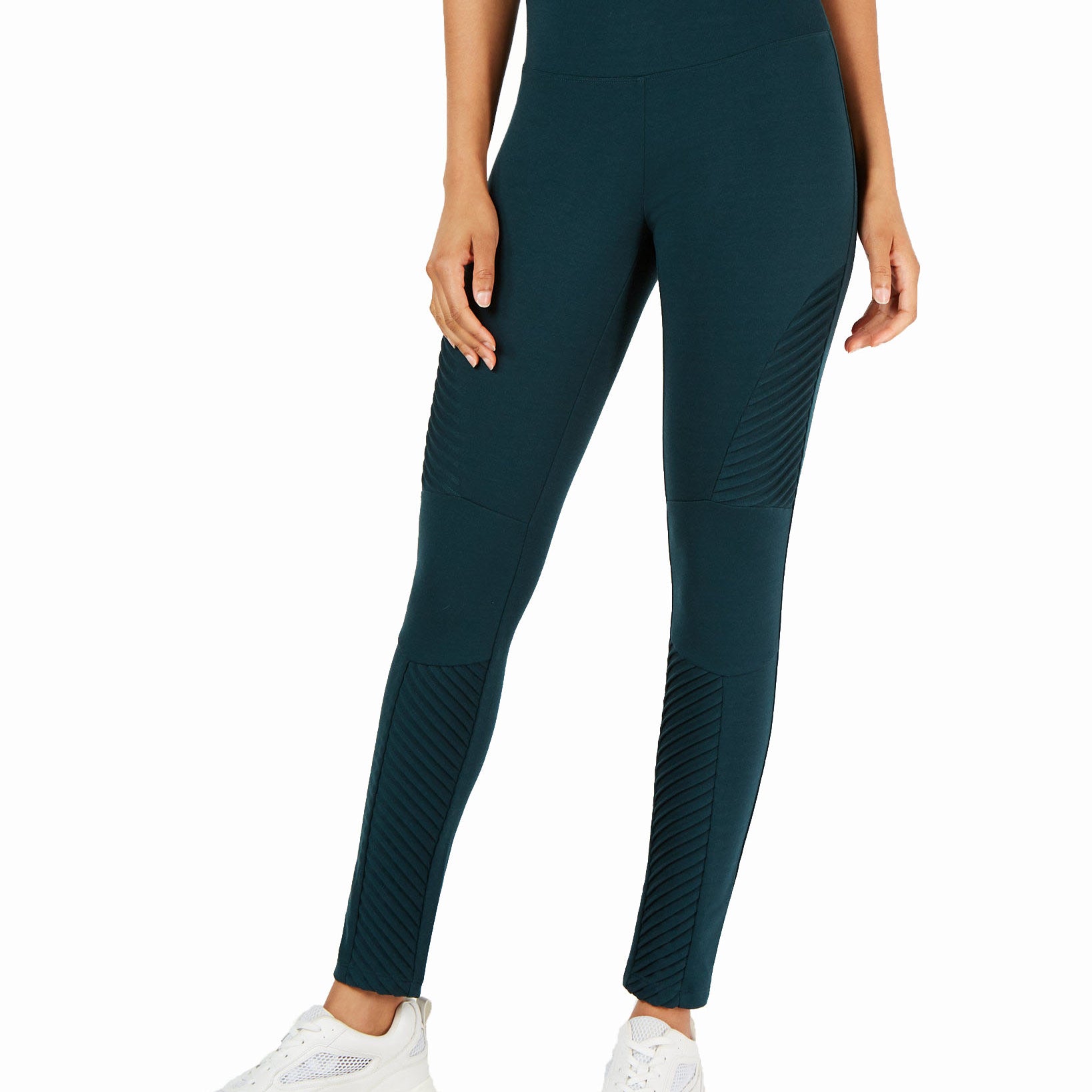INC International Concepts Women Moto Shaping Leggings Trecking Green