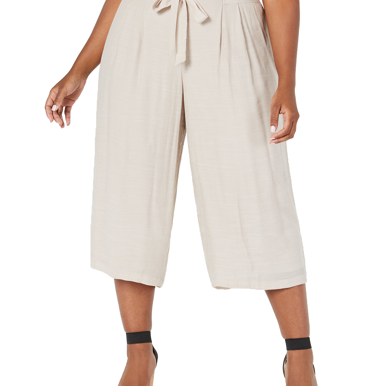 Nicola Women Plus Wide Leg Capri Pants Sugar Sand