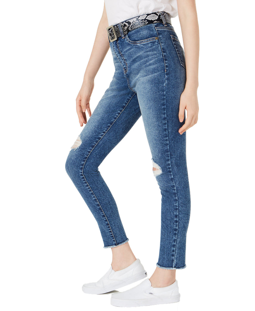 Dollhouse Women Ripped Skinny Jeans With Belt