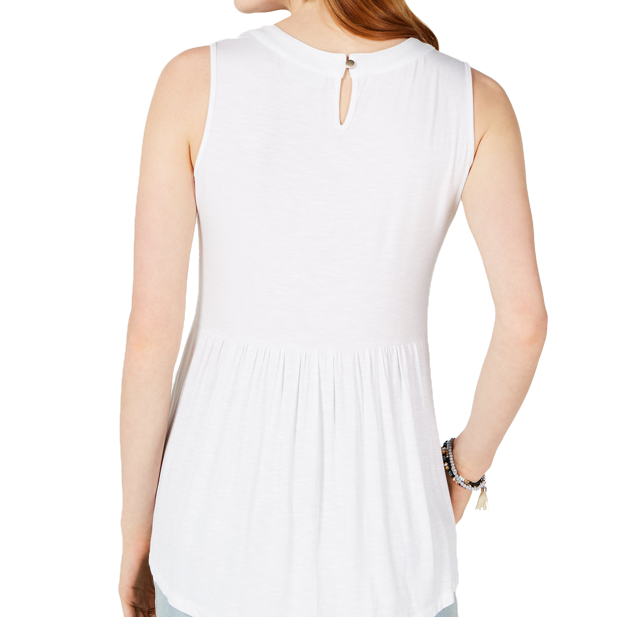 Style & Co Women Embroidered Keyhole Top