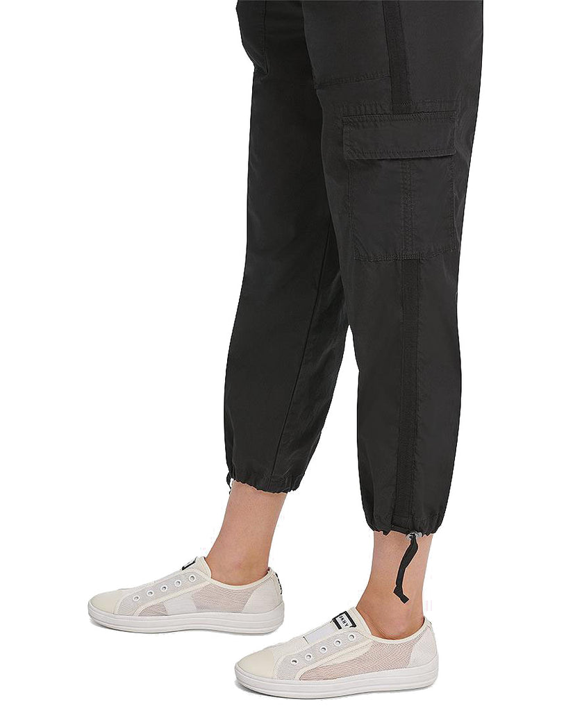DKNY Women Cotton Cargo Jogger Pants Black