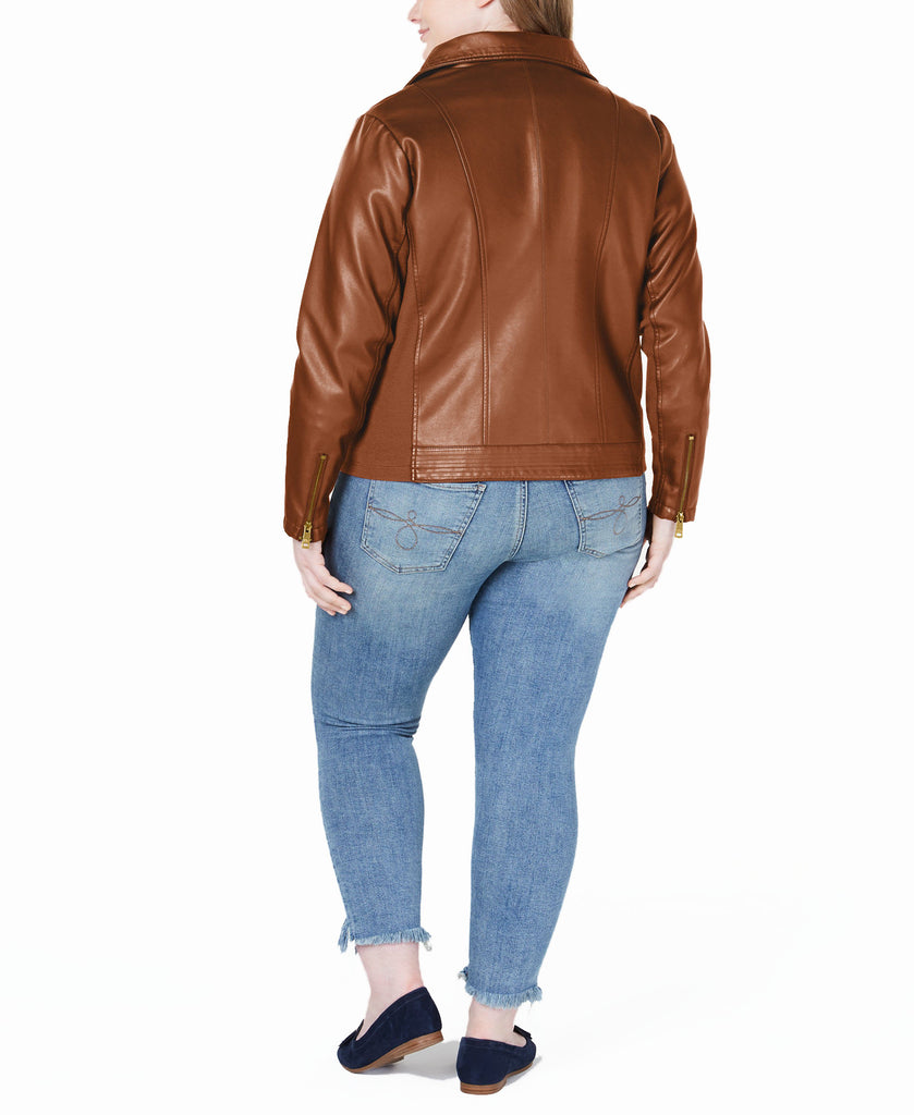 Kenneth Cole Women Plus Faux Leather Jacket