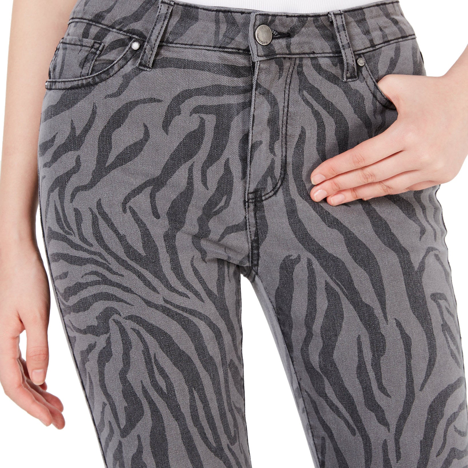 Tinseltown Women Zebra Print Skinny Jeans