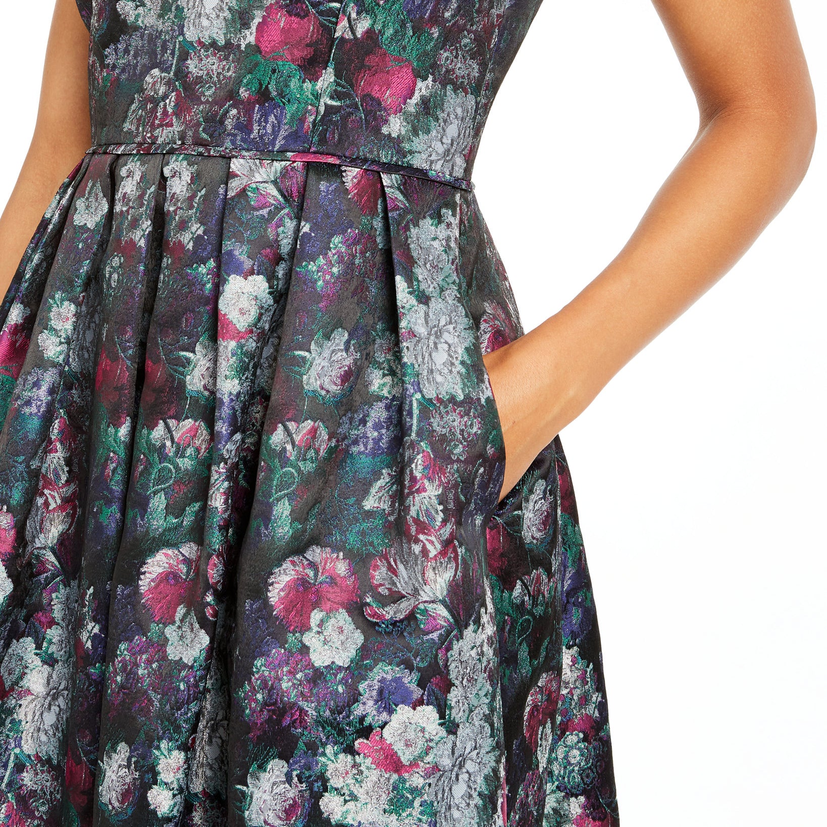 Tahari ASL Women V Neck Fit & Flare Dress