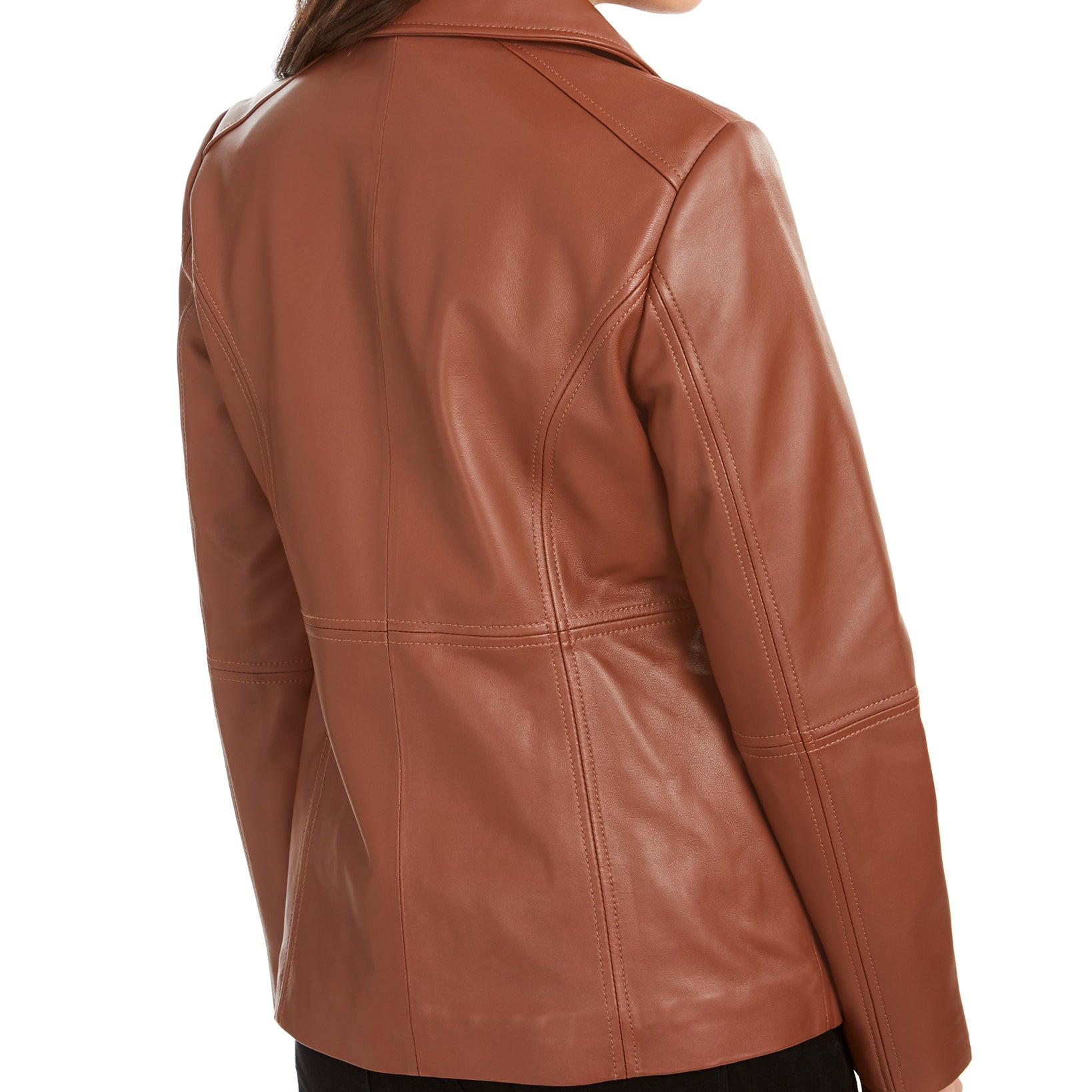 Anne Klein Women Zip Front Leather Jacket