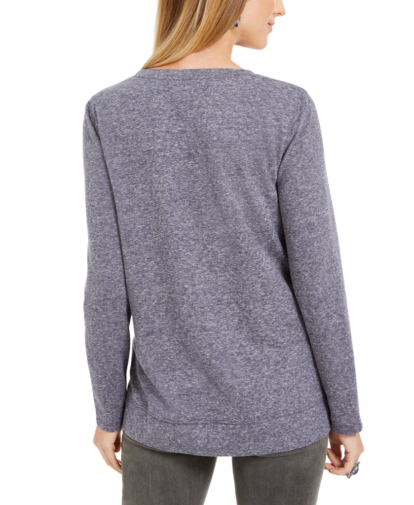 Style & Co Women Sparkle Graphic Sweatshirt