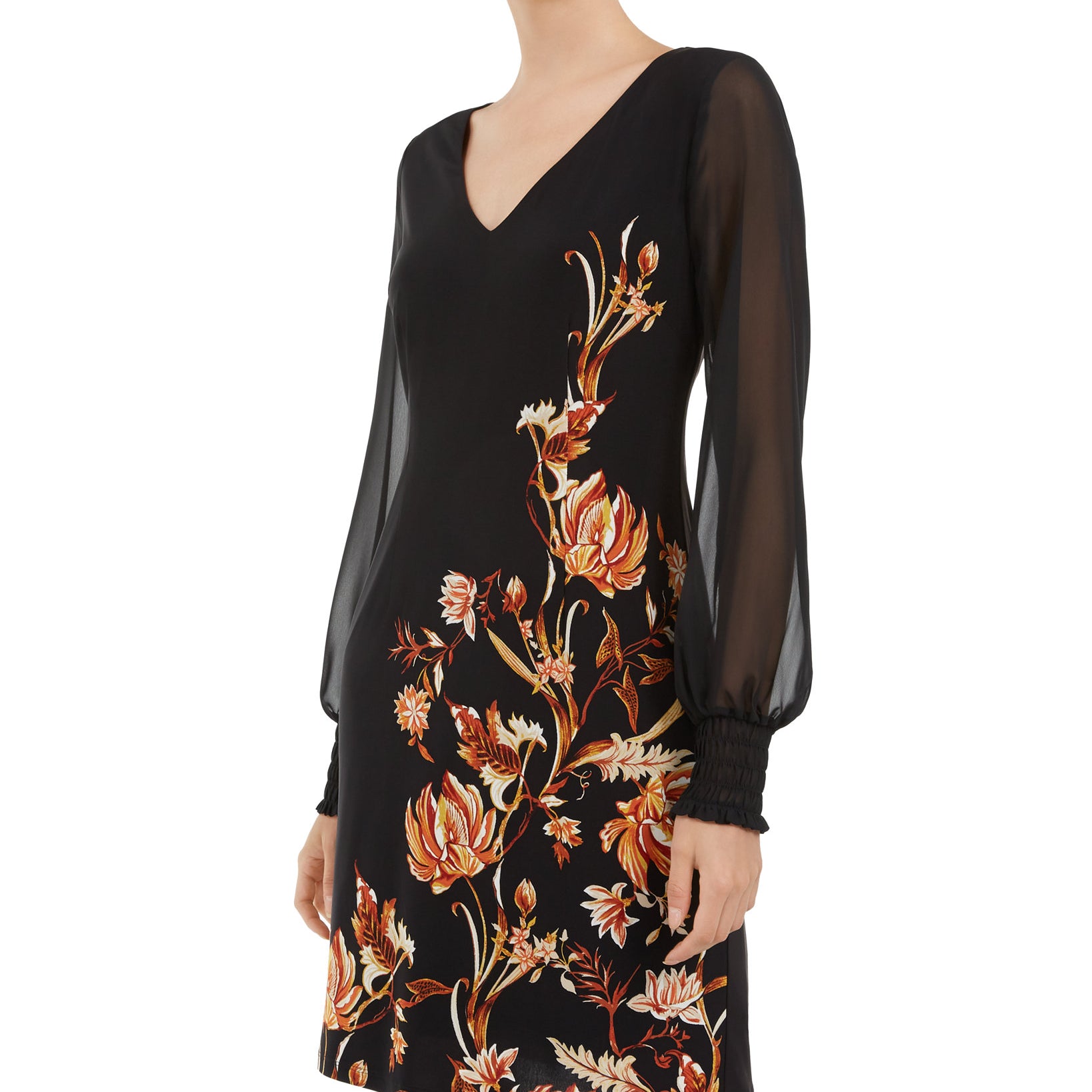 INC International Concepts Women Floral Print Statement Sleeve Dress
