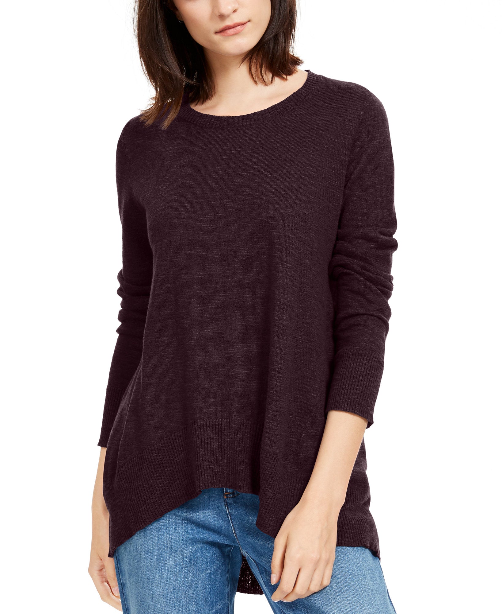 Eileen Fisher Women High Low Organic Sweater Dark Polar