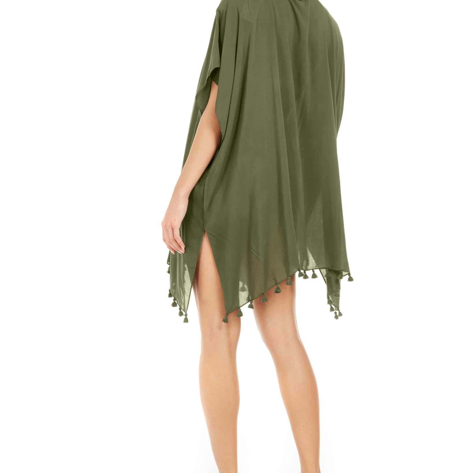 DKNY Women Pom Pom Caftan Swim Cover Up