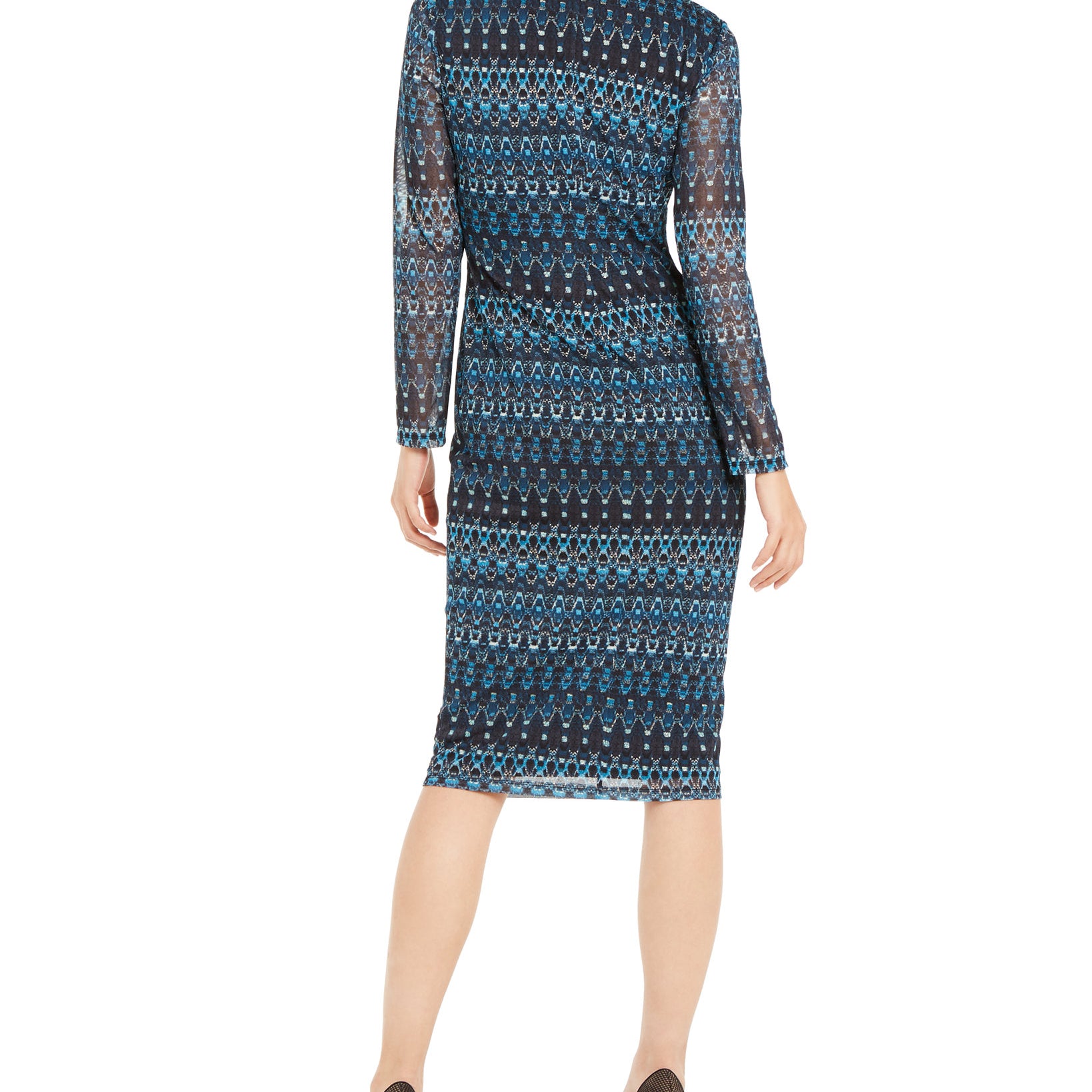 INC International Concepts Women Geometric Print Midi Sheath Dress