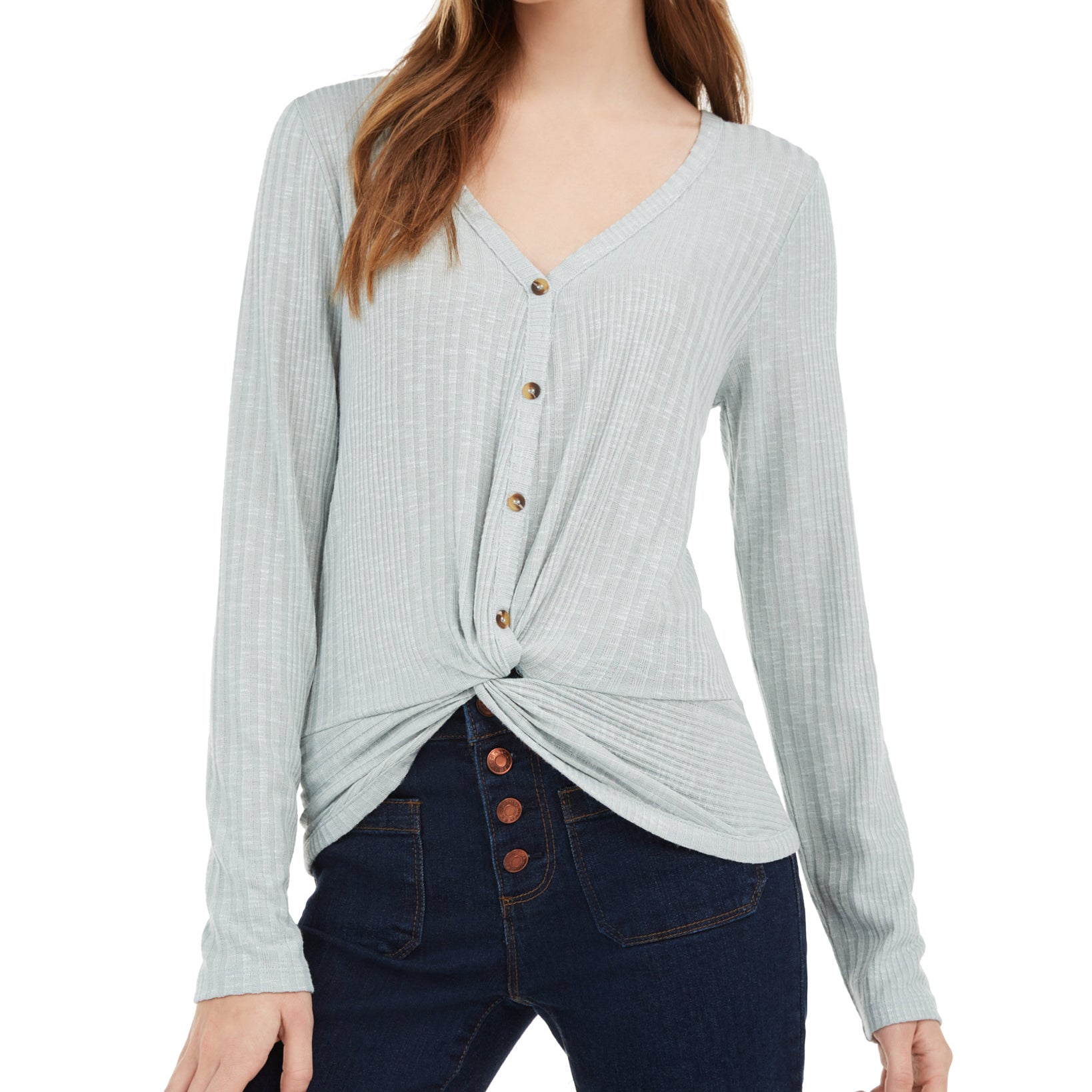 Hippie-Rose-Women-Twist-Front-Button-Up-Top