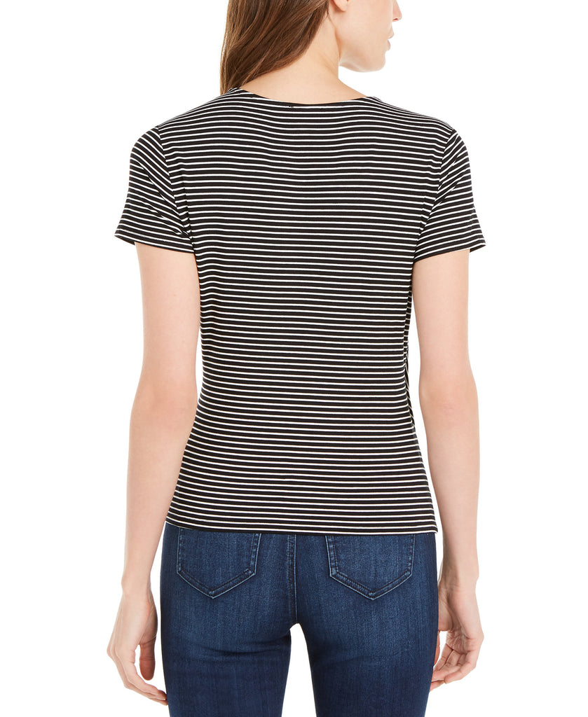 Vince Camuto Women Striped Tie Front Top