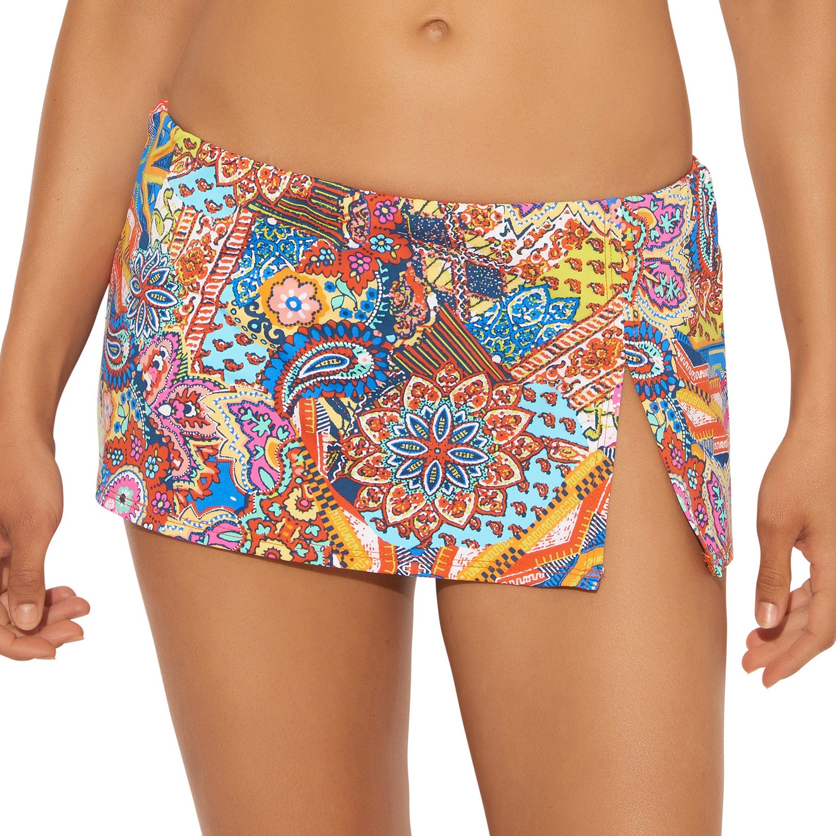 Bleu by Rod Beattie Women Printed Skirted Hipster Bottom Multi