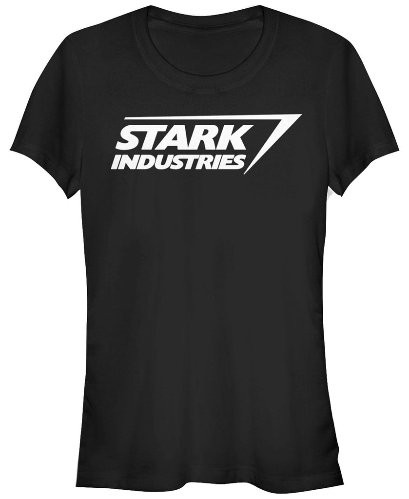 Fifth Sun Women Marvel Iron Man Stark Industries Logo Short Sleeve Tee Shirt Black