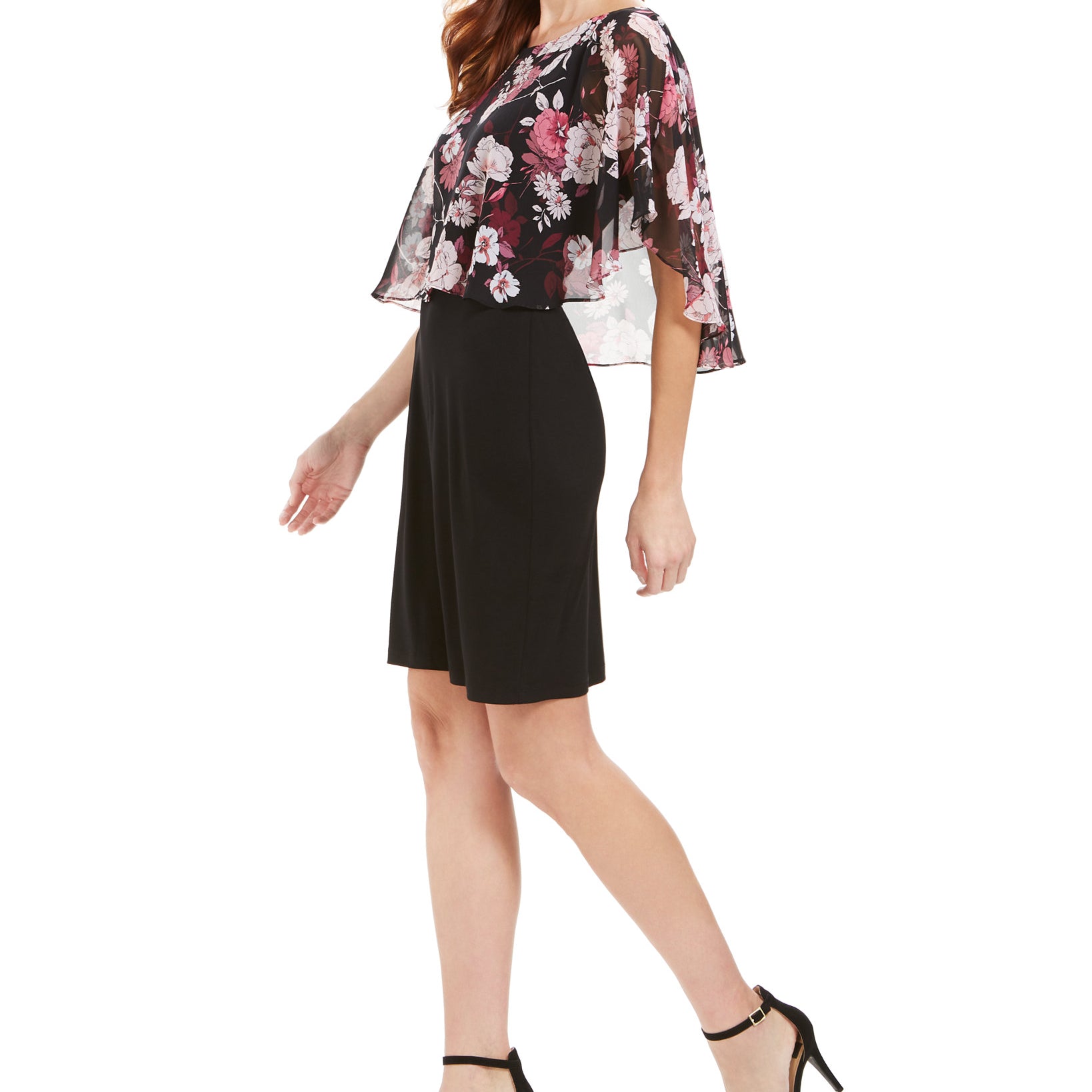 Connected Women Petite Chiffon Popover Dress