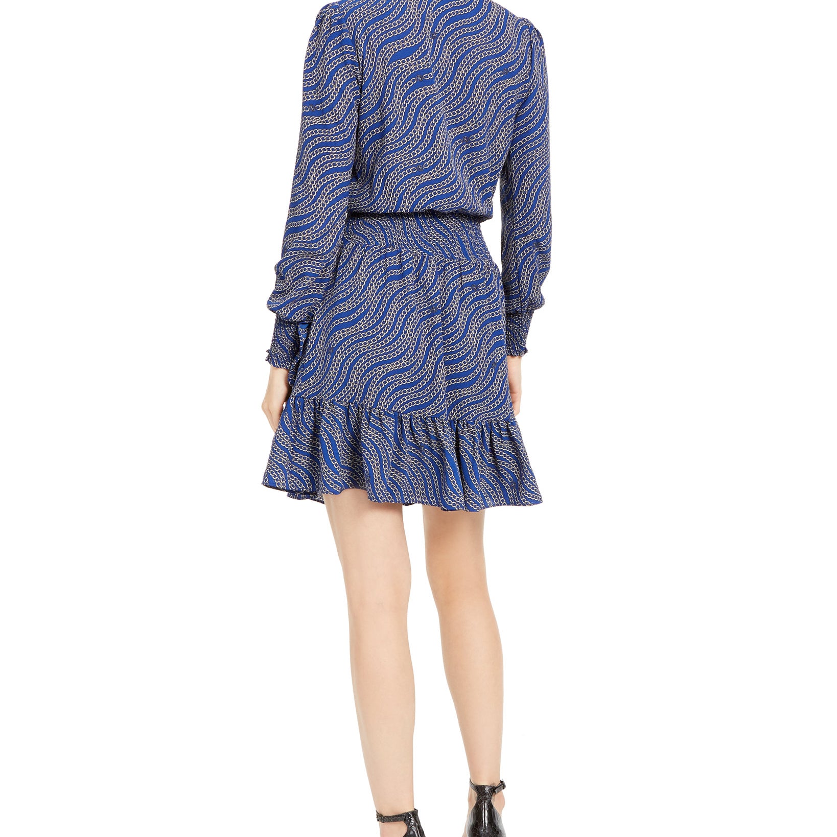 MICHAEL Michael Kors Women Petite Printed Ruffled Wrap Dress