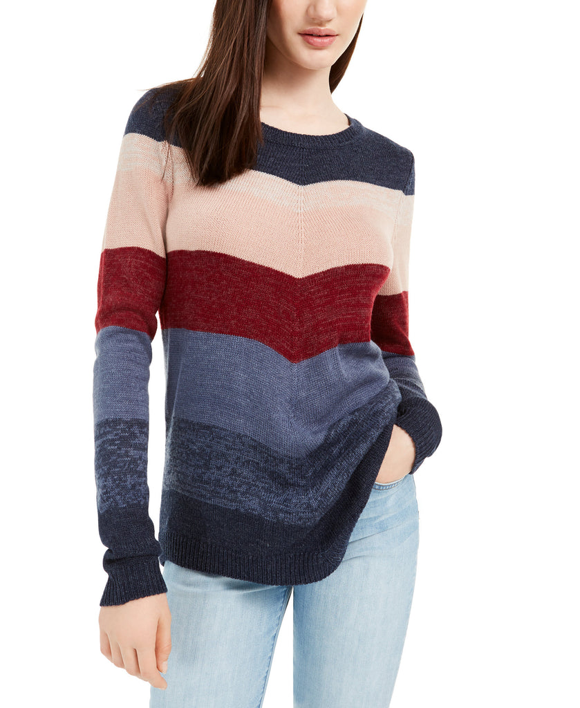 BCX Women Mitered Stripe Sweater Stripe Multi