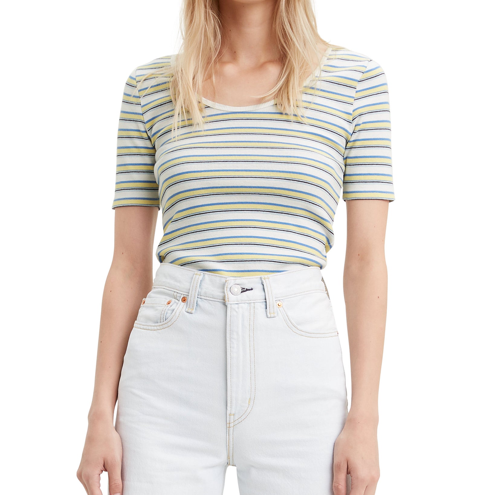 Levis Women Venice Striped Stretch T Shirt Ariadne Stripe