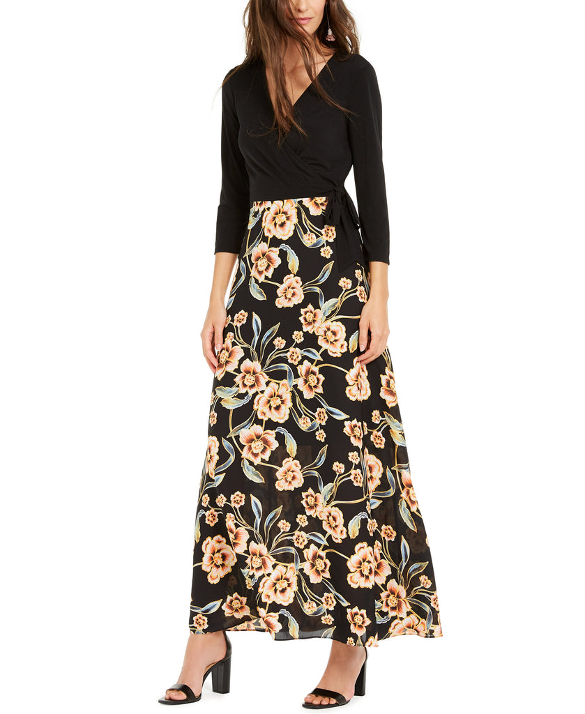 INC International Concepts Women Tie Side Printed Skirt Dress Gilded Garden