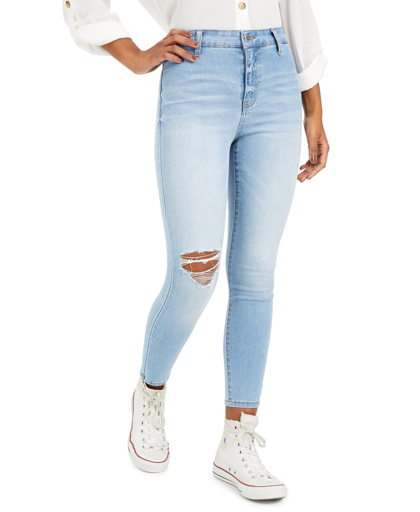 Tinseltown Women Ripped Skinny Jeans Light Wash