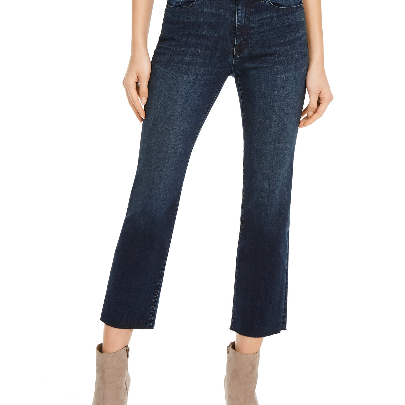 Numero Women Cropped Mid Rise Jeans Blue Wash