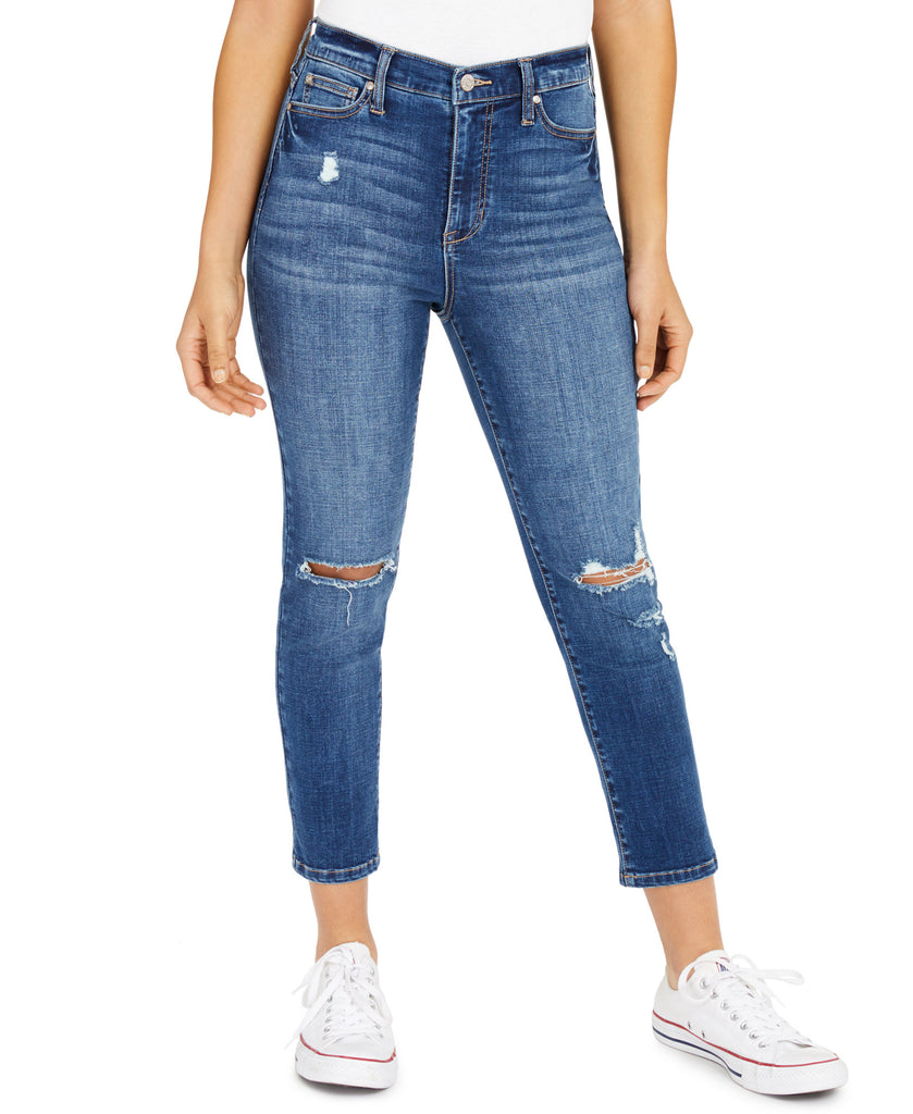 Celebrity Pink Women Ripped Cropped Straight Leg Jeans Mancos