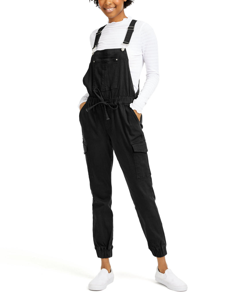 Almost Famous Women Jogger Overalls Black