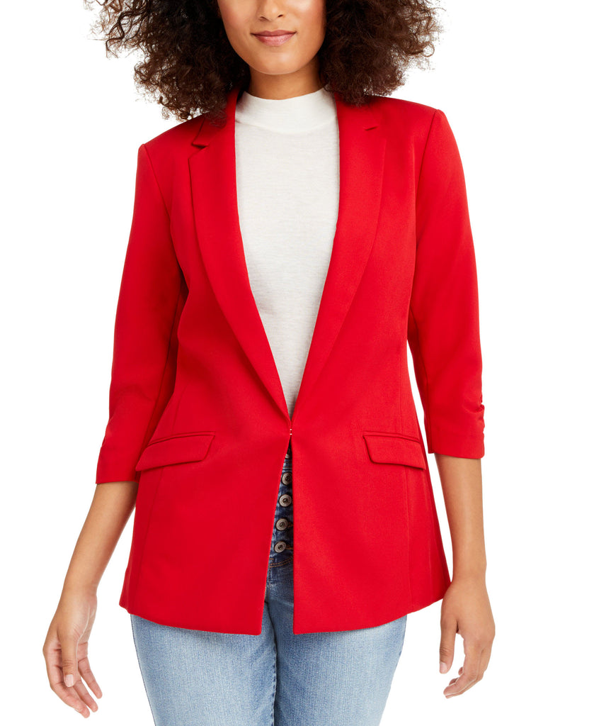 INC International Concepts Women Menswear Blazer Glam Red