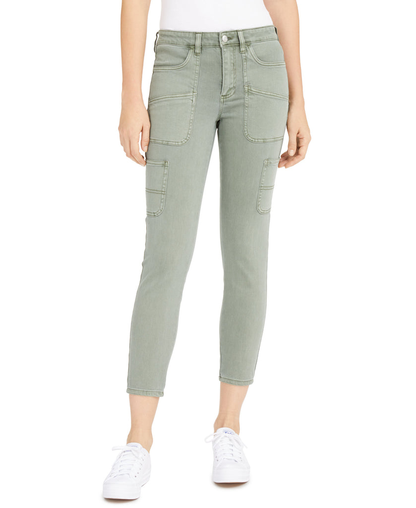 OAT Women Mid Rise Carpenter Ankle Skinny Jeans Seagrass