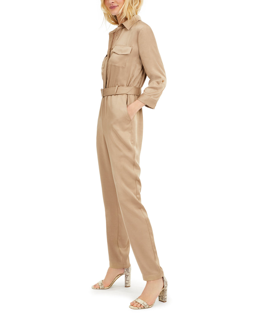 INC International Concepts Women Petite Button Front Jumpsuit