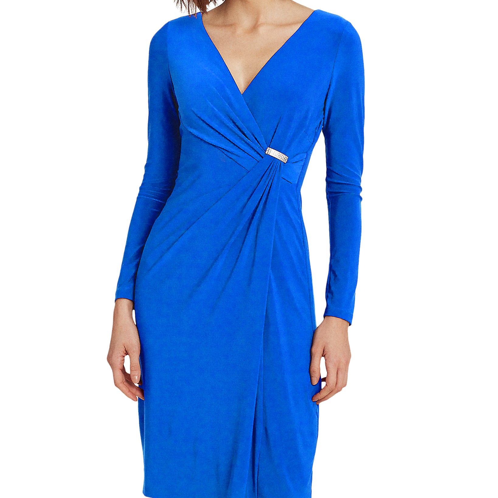 Lauren Ralph Lauren Women Petite Faux Wrap Dress