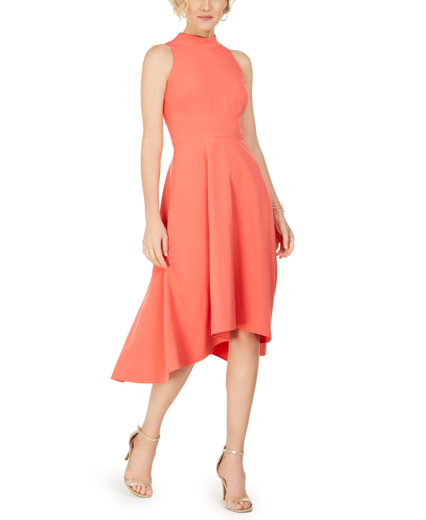 Vince Camuto Women High Low Midi Dress Coral