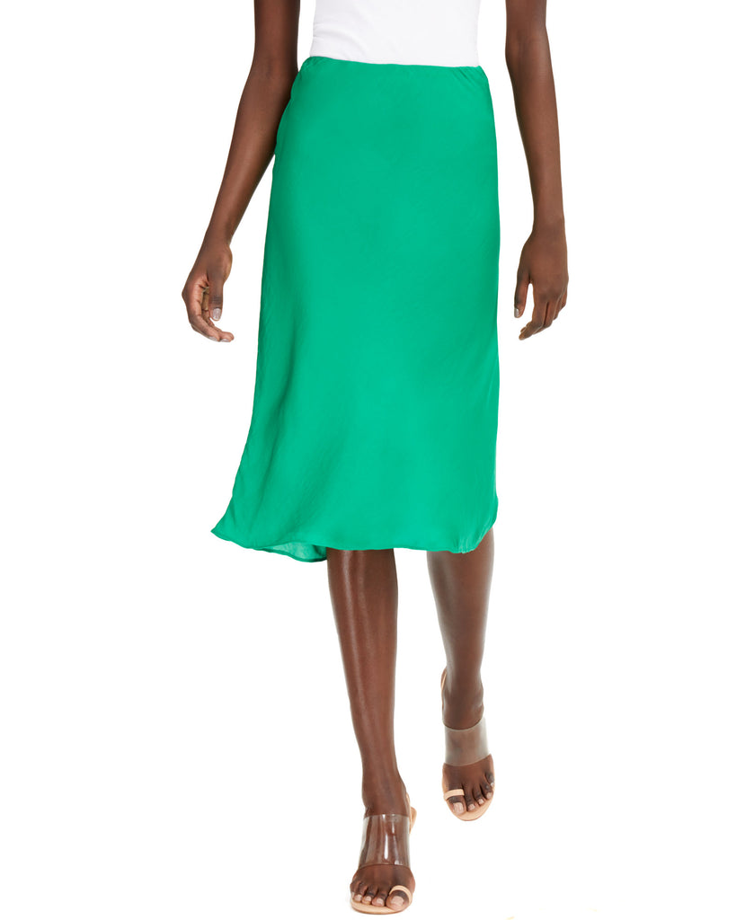 INC International Concepts Women Bias Cut Midi Skirt Bright Pine