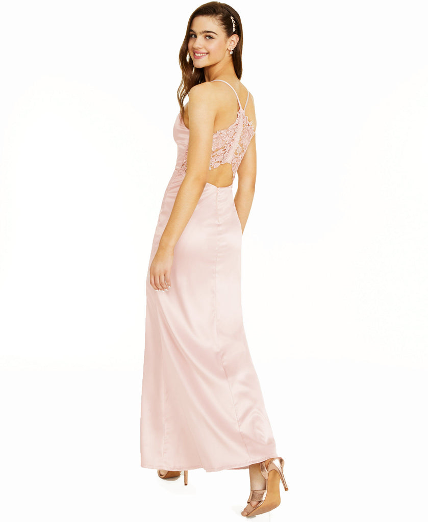 Sequin Hearts Women Lace Back Gown