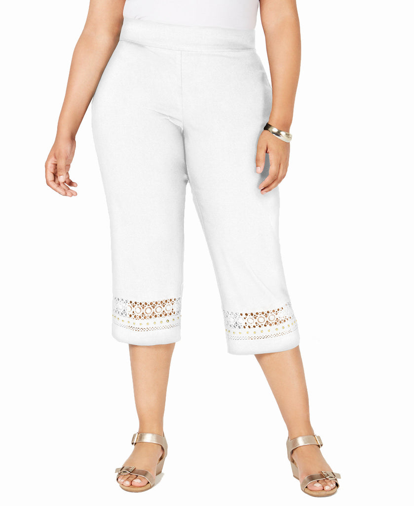 JM-Collection-Women-Plus-Crochet-Trim-Capri-Pants-Bright-White