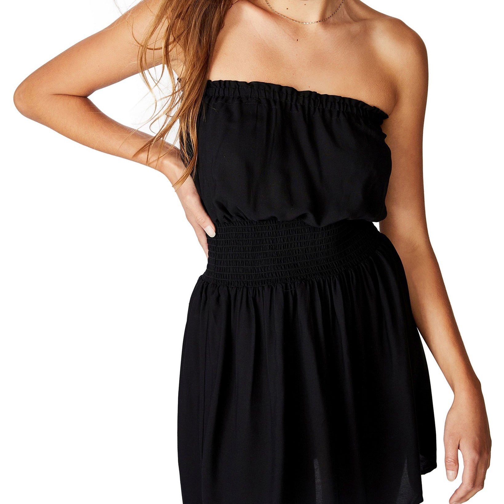 COTTON ON Women Woven Leslie Strapless Mini Dress Black