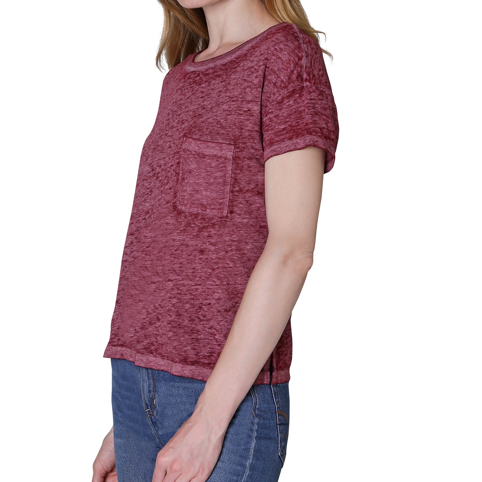 Ultra Flirt Women Crewneck Burnout T Shirt