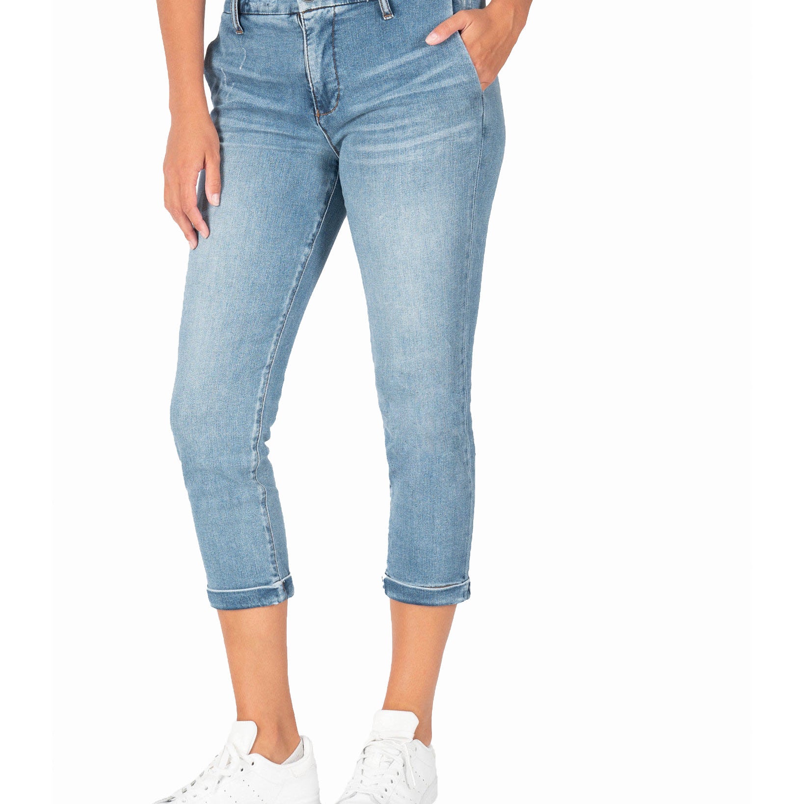 Kut from the Kloth Women Jennifer High Rise Elastic Waist Jeans Assure