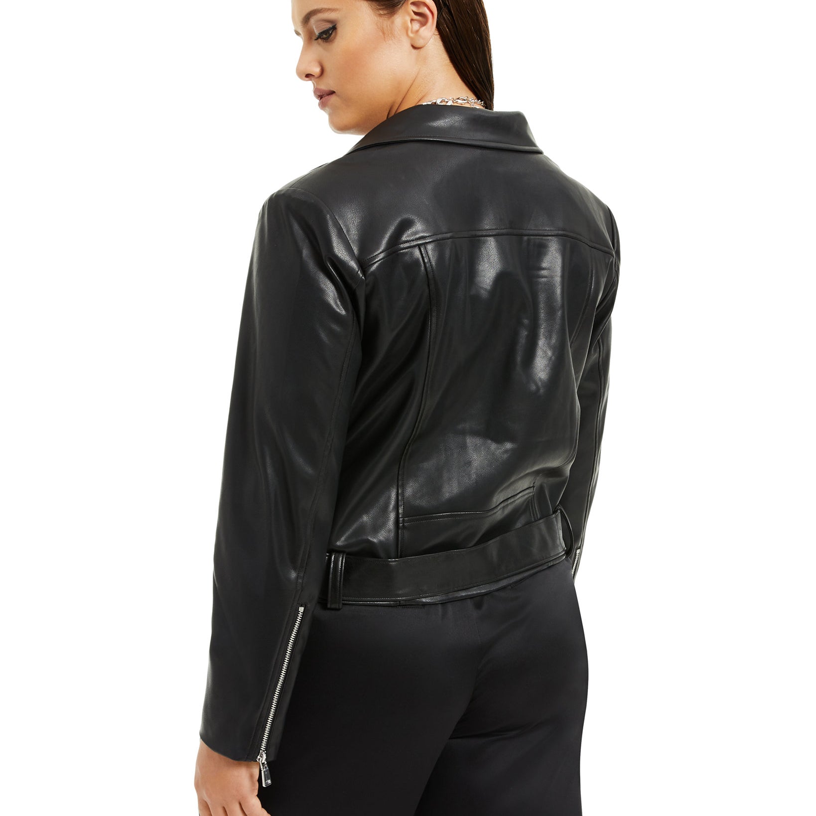 Danielle Bernstein Women Plus Faux Leather Moto Jacket