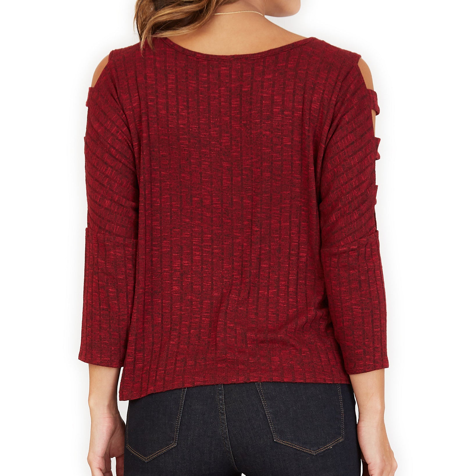 BCX Women Lattice Sleeve Top