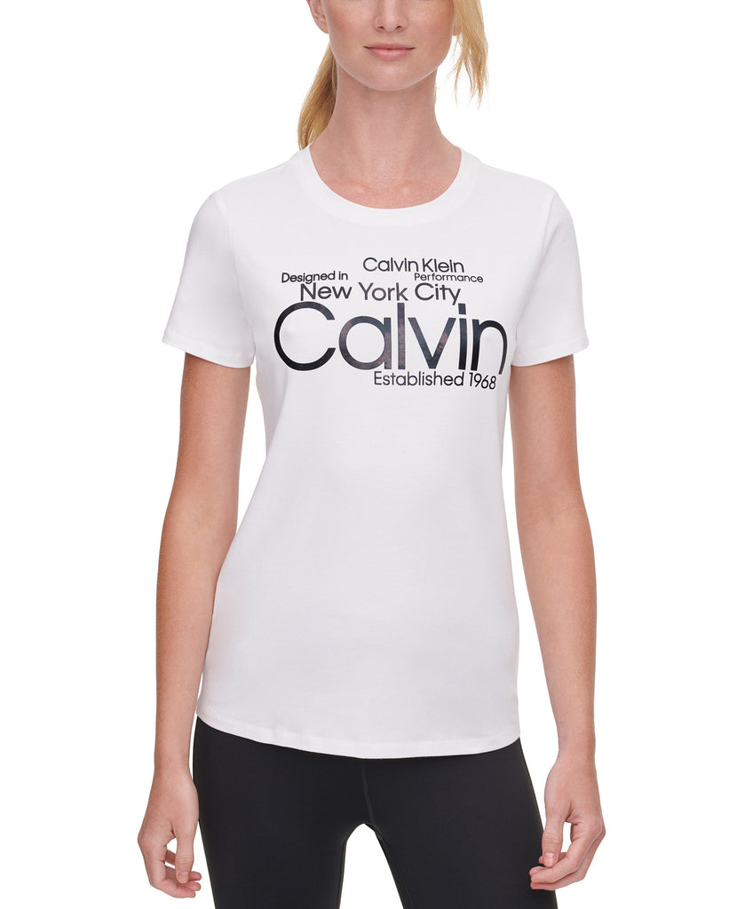 Calvin Klein Women Cotton Logo T Shirt White