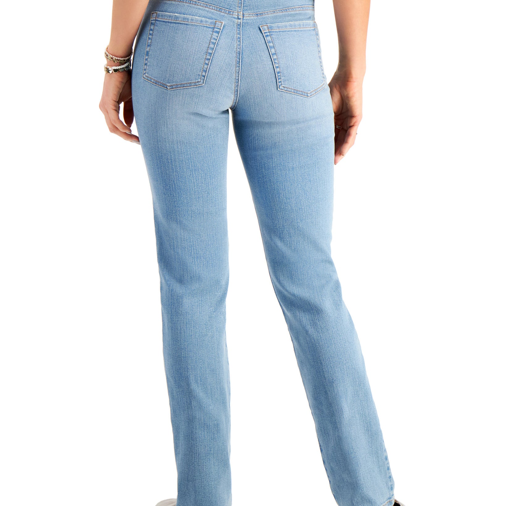 Style & Co Women High Rise Natural Straight Leg Jeans