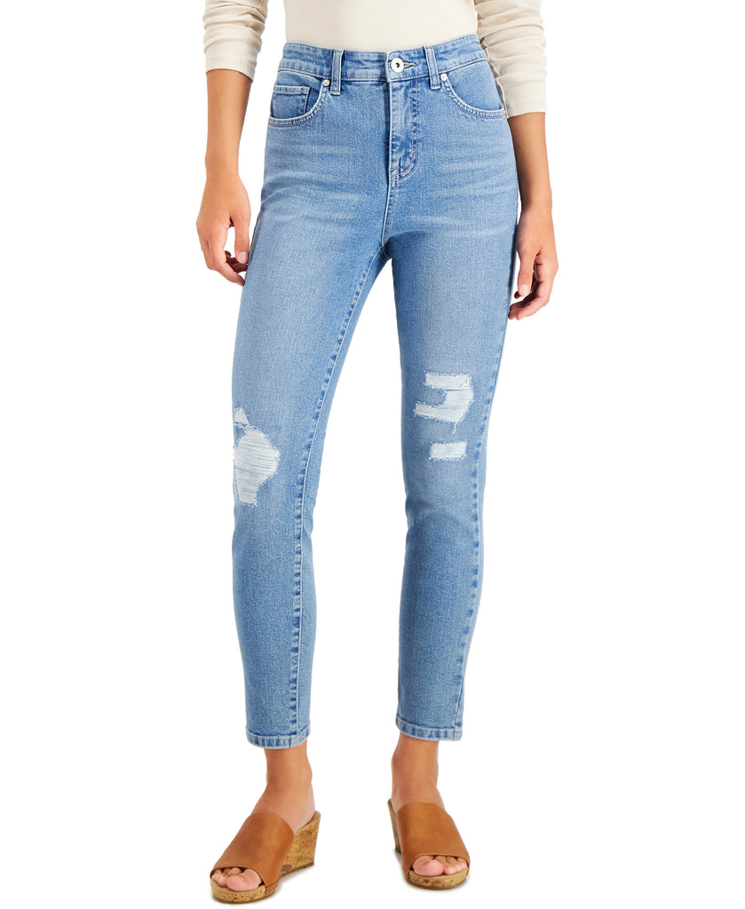 Style & Co Women High Rise Distressed Skinny Ankle Jeans Lourdes