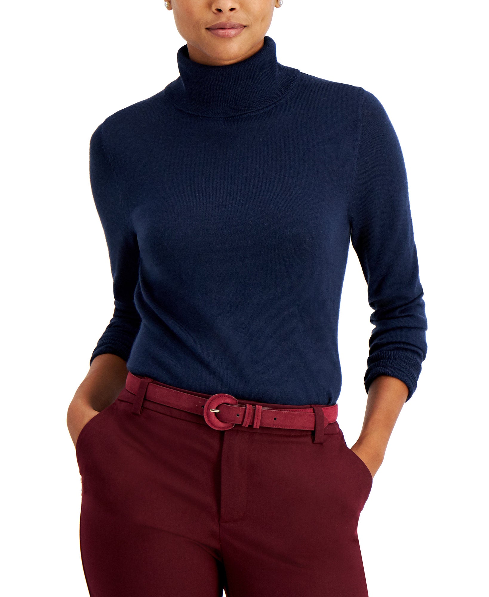 Charter Club Women Turtleneck Sweater Intrepid Blue